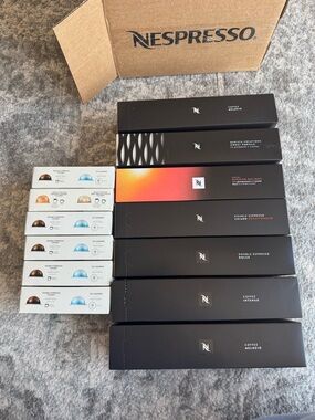 Seven Vertuo Nespresso Sleeves - boxed capsules. Plus the six smaller boxes.
